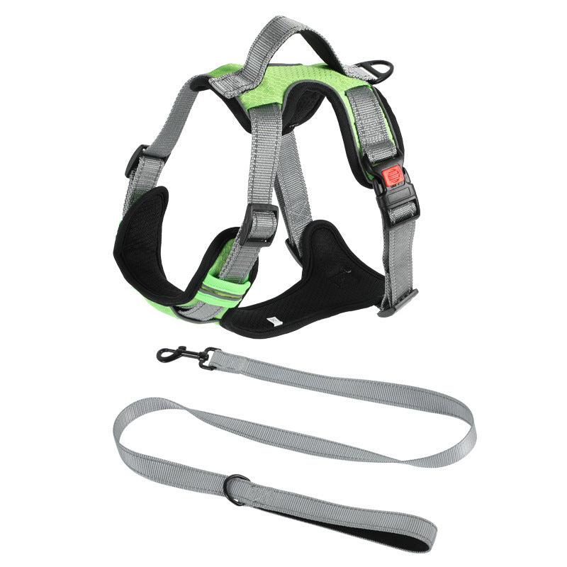 Stylish Dog Hand Holding Rope Vest Dog Chest Strap in vibrant colors, perfect for secure and comfortable walks.