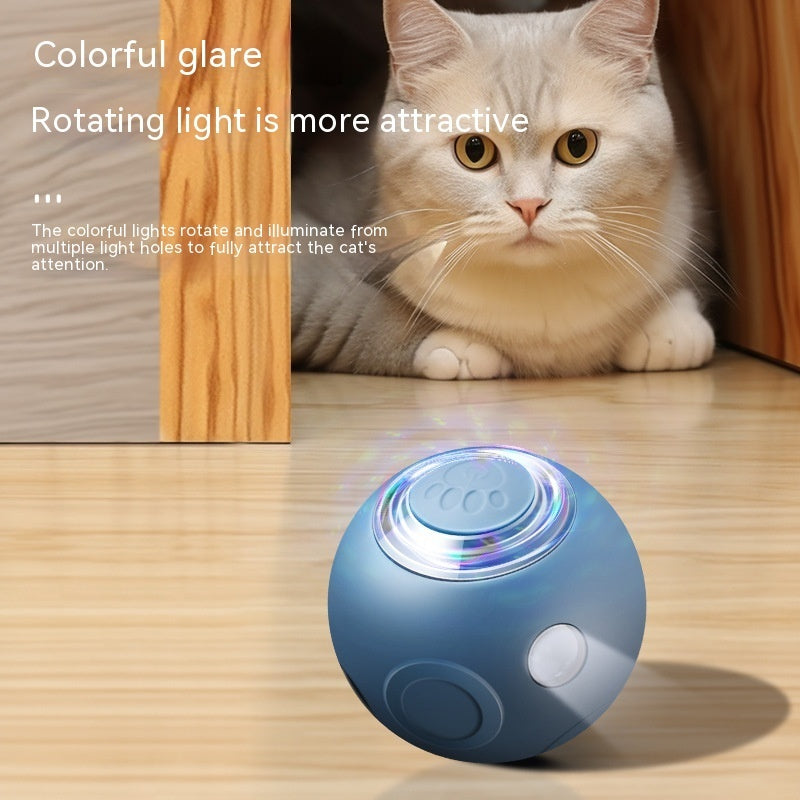 Pelota inteligente para mascotas con forma de gato, automática, para evitar obstáculos, giratoria y luminosa