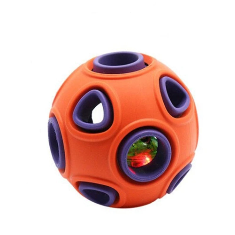 Pelota masticable interactiva con luz LED y sonido para perros y mascotas