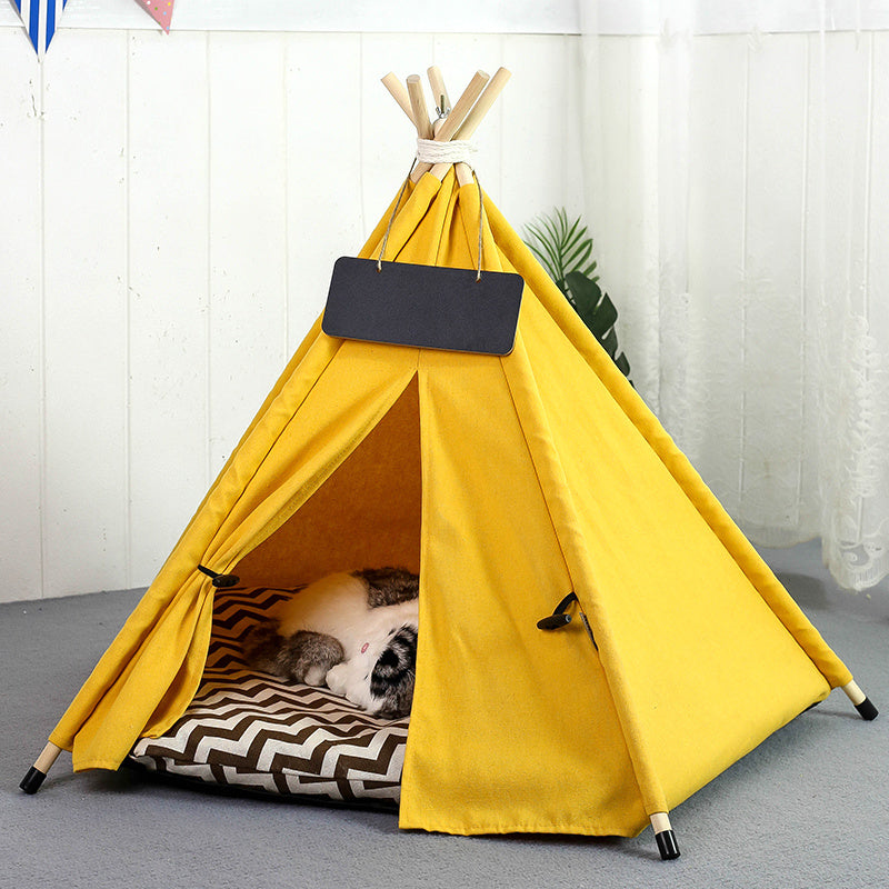 Pet Teepee Tent Dog Cat Bed Portable Washable Indoor House