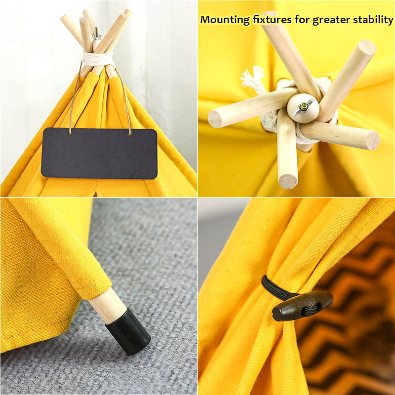 Pet Teepee Tent Dog Cat Bed Portable Washable Indoor House