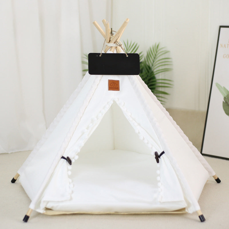 Pet Teepee Tent Dog Cat Bed Portable Washable Indoor House